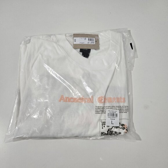 River Island Ancestral Elements White short sleeve regular fit t-shirt - Size La - Picture 2 of 7